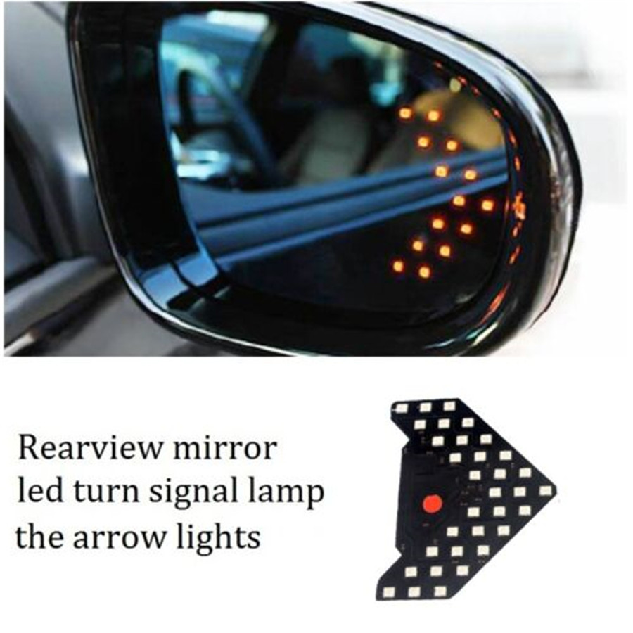 1Pair SUV Car Vehicle Rear View Side Mirror Red LED Turn Signal