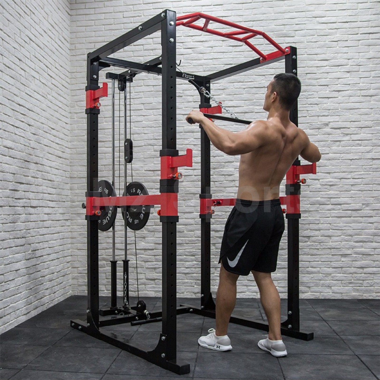 NEW Pro Multi Power Rack Cage Lat Pull Down Dip Bar Bench Press Squats ...