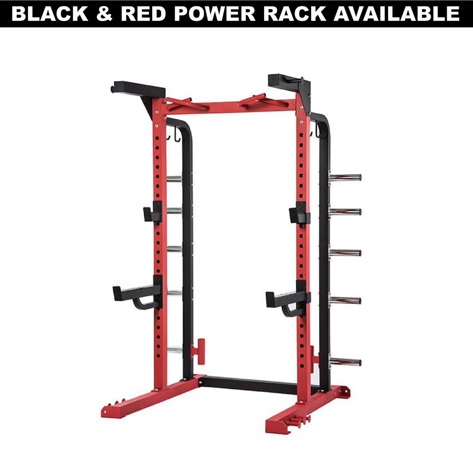 Commerical Power Rack Half Cage Heavy Duty Steel 500KG Max Home Gym ...